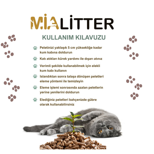 %100 Doğal Çam Peleti Kedi Kumu (10 Litre)